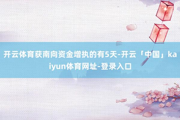开云体育获南向资金增执的有5天-开云「中国」kaiyun体育网址-登录入口