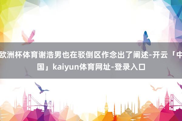 欧洲杯体育谢浩男也在驳倒区作念出了阐述-开云「中国」kaiyun体育网址-登录入口