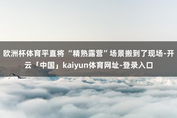 欧洲杯体育平直将 “精熟露营”场景搬到了现场-开云「中国」kaiyun体育网址-登录入口