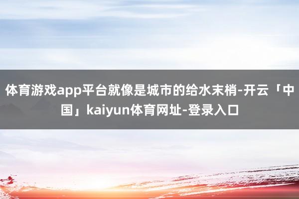 体育游戏app平台就像是城市的给水末梢-开云「中国」kaiyun体育网址-登录入口
