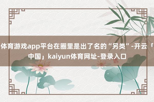 体育游戏app平台在圈里是出了名的“另类”-开云「中国」kaiyun体育网址-登录入口