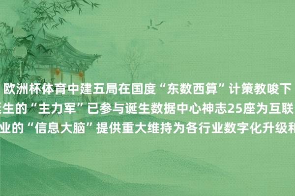 欧洲杯体育中建五局在国度“东数西算”计策教唆下争当新式数字基础格式诞生的“主力军”已参与诞生数据中心神志25座为互联网、金融、工业等多个行业的“信息大脑”提供重大维持为各行业数字化升级和产业数字化转型提供坚实的基础格式保险（中建五局） 发布于：广东省-开云「中国」kaiyun体育网址-登录入口