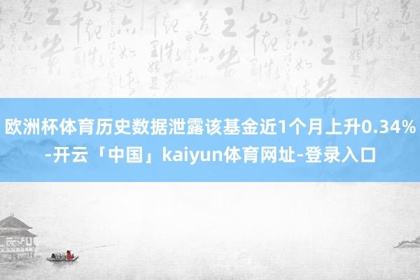 欧洲杯体育历史数据泄露该基金近1个月上升0.34%-开云「中国」kaiyun体育网址-登录入口