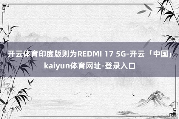开云体育印度版则为REDMI 17 5G-开云「中国」kaiyun体育网址-登录入口