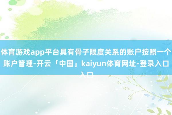 体育游戏app平台具有骨子限度关系的账户按照一个账户管理-开云「中国」kaiyun体育网址-登录入口