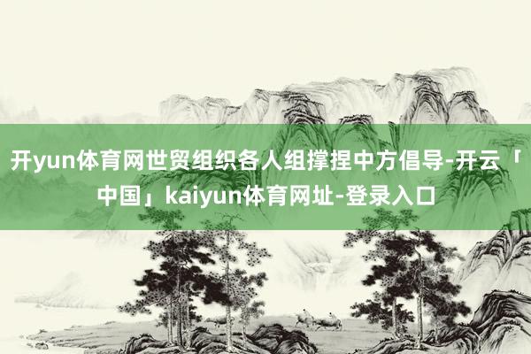 开yun体育网世贸组织各人组撑捏中方倡导-开云「中国」kaiyun体育网址-登录入口