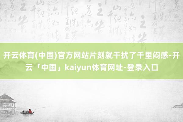 开云体育(中国)官方网站片刻就干扰了千里闷感-开云「中国」kaiyun体育网址-登录入口
