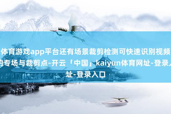体育游戏app平台还有场景裁剪检测可快速识别视频中的专场与裁剪点-开云「中国」kaiyun体育网址-登录入口